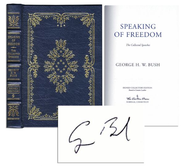 George H.W. Bush Signed Speaking of Freedom: The Collected Speeches -- 6 x 9 -- Fine Condition