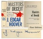 J. Edgar Hoover Signed Copy of Masters of Deceit -- Hoovers Analysis of the Communist Threat