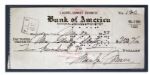 Check Written and Signed by Marilyn Monroe