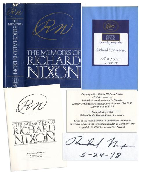 Richard Nixon RN: The Memoirs of Richard Nixon Signed 
