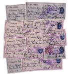 Douglas Fairbanks, Sr. 1935 Single Signed Checks -- Lot of 10