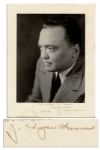 J. Edgar Hoover Signed Photo -- To Ralph W. Beards / Best wishes J. Edgar Hoover  3.9.50 -- 8.75 x 11.25 Matte Photo -- Small Stain to Lower Edge, Else Near Fine