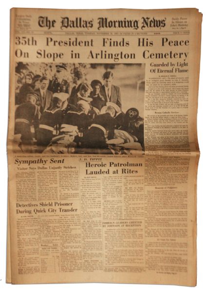 JFK Assassination Newspaper -- The Dallas Morning News -- 26 November 1963