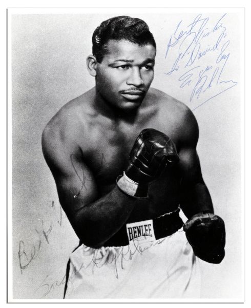Sugar Ray Robinson Signed 8 x 10 Photo