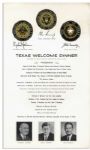 Program for the JFK Texas Welcome Dinner -- Scheduled for the Night of 22 November 1963