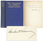 Herbert Hoover Signed The Challenge to Liberty 