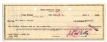 Billionaire J. Paul Getty Signed Check -- His $115 Check for the Rent at 2020 E. 37th St. in Oklahoma in July of 1942 -- Measures 8.25 x 3.25 -- Bank Cancellations & Crease, Else Near Fine