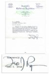 Leo Ryan 1969 Typed Letter Signed 9 Years Before His Murder at Guyanas Jonestown Massacre