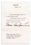 Mamie Eisenhower Typed Letter Signed on White House Stationery to a Newborn -- During Her First Year as First Lady, 1953