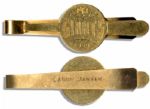 Larry Jansens Engraved Solid 14k Gold New York Giants 1950 Tie Clip -- From His Personal Estate