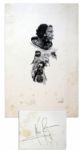 Neil Armstrong Signed Lithograph -- NASA Artist Paul Calles Rendition of Armstrong Crafted Immediately Before The Launch to The Moon