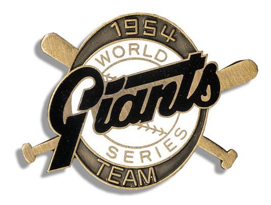 Larry Jansens Own 1954 Giants World Series Commemorative Tie Tack