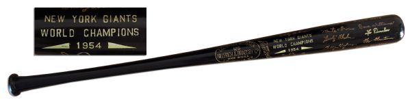 New York Giants 1954 World Champions Bat -- From Larry Jansens Estate