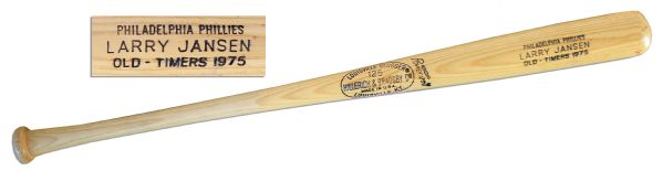 Larry Jansen Custom-Issued Bat for the 1975 Old Timers Game