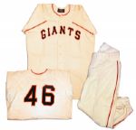 1951 New York Giants Pitcher Larry Jansens Home Game Uniform -- Worn During the Year That the Giants Famously Won the National League Pennant