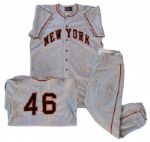 Larry Jansens 1951 New York Giants Away Game Uniform -- All-Star Year for Jansen When Giants Won National League Pennant