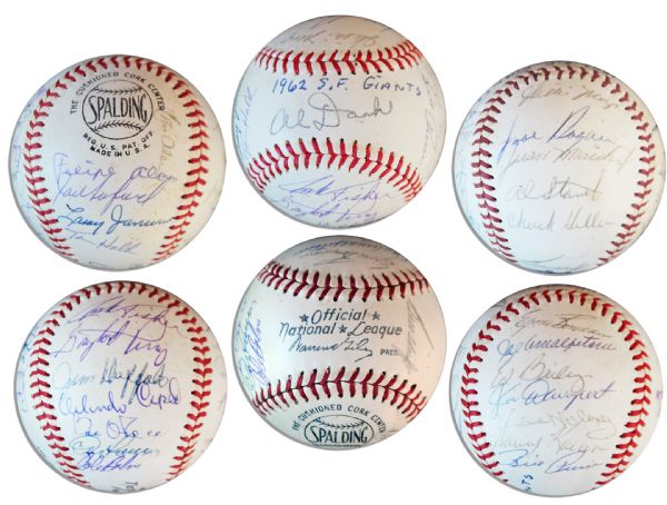 1963 San Francisco Giants Team-Signed Baseball -- With Willie Mays Signature and 23 More -- From Estate of Larry Jansen -- With PSA/DNA COA