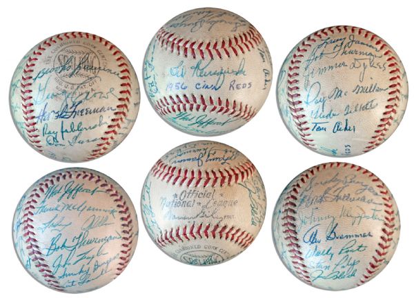 1956 Cincinnati Reds Team-Signed Baseball