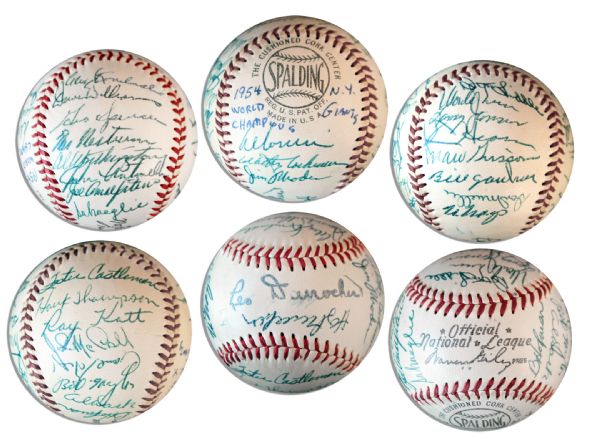 1954 World Series Champs New York Giants Team-Signed Baseball -- Willie Mays, Larry Jansen and 27 More -- From Estate of Larry Jansen -- With PSA/DNA COA