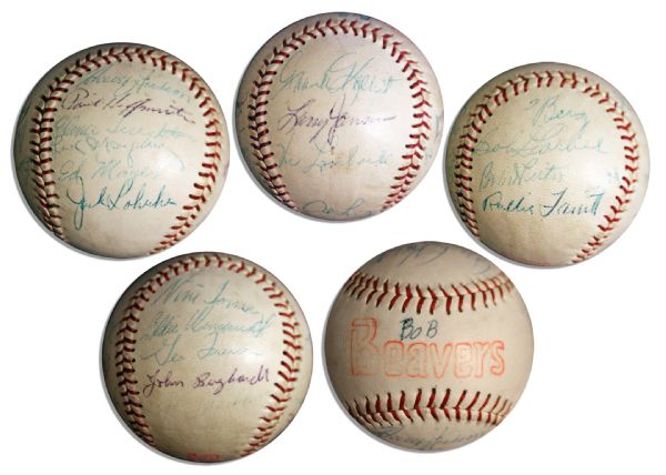 Portland Beavers 1958 Team-Signed Baseball -- From Estate of Larry Jansen