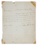 James Buchanan Autograph Letter Signed -- ...I have no money at present to loan...