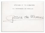 Princess Grace Signed Card as Grace de Monaco 