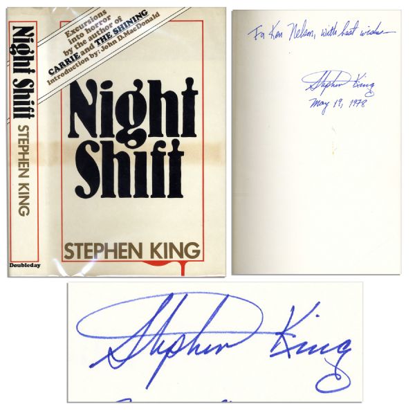 Stephen King Signed Night Shift -- His First Short Story Collection & First Book in Which He Writes a Foreword