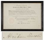 Abraham Lincoln Document Signed With Full Signature as President