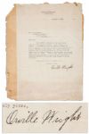 Orville Wright Typed Letter Signed Discussing Aeronautics -- ...I am so strongly of the opinion that soaring flight is possible only in ascending trends of air...