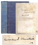 Very Rare Sir Winston Churchill Signed First Edition of Arms and the Covenant -- 1938 Collection of the Leaders Famous Speeches