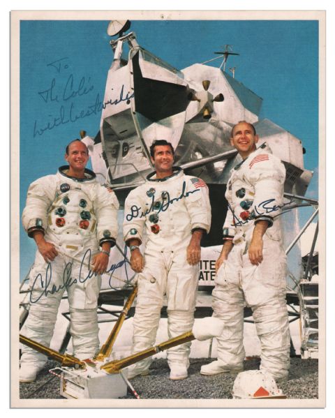 Apollo 12 Crew-Signed 8 x 10 NASA Photo -- Charles Conrad, Dick Gordon & Alan Bean