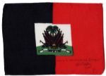 Apollo 15 Flown 6 x 4 Haiti Flag -- Signed & Inscribed Flown to the Moon on Apollo 15 by NASA Astronaut Al Worden -- Fine -- Also With COA by Worden