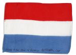 Apollo 15 Flown 6 x 4 Luxembourg Flag -- Signed & Inscribed Flown to the Moon on Apollo 15 by NASA Astronaut Al Worden -- Near Fine -- Also With COA by Worden
