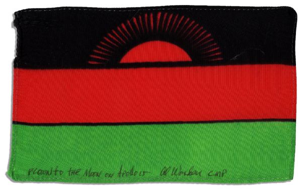 Apollo 15 Flown 6 x 4 Malawi Flag -- Signed & Inscribed Flown to the Moon on Apollo 15 by NASA Astronaut Al Worden -- Near Fine -- Also With COA by Worden