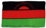 Apollo 15 Flown 6 x 4 Malawi Flag -- Signed & Inscribed Flown to the Moon on Apollo 15 by NASA Astronaut Al Worden -- Near Fine -- Also With COA by Worden