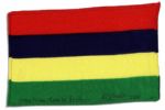 Apollo 15 Flown 6 x 4 Mauritius Flag -- Signed & Inscribed Flown to the Moon on Apollo 15 by NASA Astronaut Al Worden -- Near Fine -- Also With COA by Worden