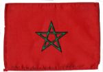 Apollo 15 Flown 6 x 4 Morocco Flag -- Signed & Inscribed Flown to the Moon on Apollo 15 by NASA Astronaut Al Worden -- Near Fine -- Also With COA by Worden