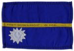 Apollo 15 Flown 6 x 4 Nauru Flag -- Signed & Inscribed Flown to the Moon on Apollo 15 by NASA Astronaut Al Worden -- Near Fine -- Also With COA by Worden