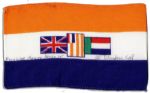 Apollo 15 Flown 6 x 4 South Africa Flag -- Signed & Inscribed Flown to the Moon on Apollo 15 by NASA Astronaut Al Worden -- Near Fine -- Also With COA by Worden