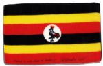 Apollo 15 Flown 6 x 4 Uganda Flag -- Signed & Inscribed Flown to the Moon on Apollo 15 by NASA Astronaut Al Worden -- Near Fine -- Also With COA by Worden