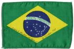 Apollo 15 Flown 6 x 4 Brazilian Flag -- Signed & Inscribed Flown to the Moon on Apollo 15 Al Worden CMP by NASA Astronaut Al Worden -- Near Fine -- Also With COA by Worden