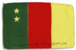Apollo 15 Flown 6 x 4 Cameroon Flag -- Signed & Inscribed Flown to the Moon on Apollo 15 Al Worden CMP by NASA Astronaut Al Worden -- Near Fine -- Also With COA by Worden