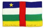 Apollo 15 Flown 6 x 4 Central African Republic Flag -- Signed & Inscribed Flown to the Moon on Apollo 15 Al Worden CMP by NASA Astronaut Al Worden -- Near Fine -- Also With COA by Worden