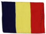 Apollo 15 Flown 6 x 4 Chad Flag -- Signed & Inscribed Flown to the Moon on Apollo 15 Al Worden CMP by NASA Astronaut Al Worden -- Near Fine -- Also With COA by Worden