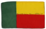 Apollo 15 Flown 6 x 4 Dahomey Flag -- Signed & Inscribed Flown to the Moon on Apollo 15 Al Worden CMP by NASA Astronaut Al Worden -- Near Fine -- Also With COA by Worden