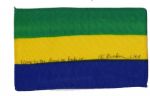 Apollo 15 Flown 6 x 4 Gabon Flag -- Signed & Inscribed Flown to the Moon on Apollo 15 Al Worden CMP by NASA Astronaut Al Worden -- Near Fine -- Also With COA by Worden