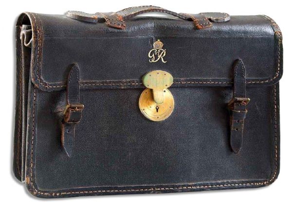 King George VIs Personal Attache Case -- With Royal Crest and G VI R Mongrammed in Gold