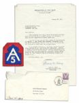 Mark Clark Typed Letter Signed to Boy Scout Johnson -- With Fifth Army Shoulder Patch -- 1945