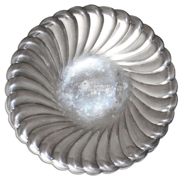 Early Arthur Ashe Trophy -- Silver Plate Won by The Tennis Legend at The LBTC National Hardcourt Tournament in 1963