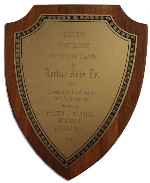 Arthur Ashe East-End Civic League 1966 Citizenship Award